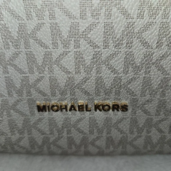 Michael Kors Jet Set Tote Bag Medium White and Brown - Picture 4 of 15